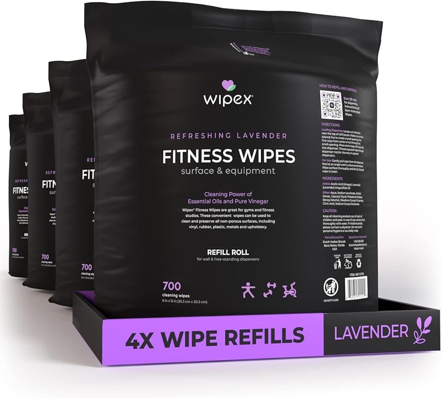 2800 Lavender-Infused Natural Gym Wipes – Vinegar-Based, Large 8