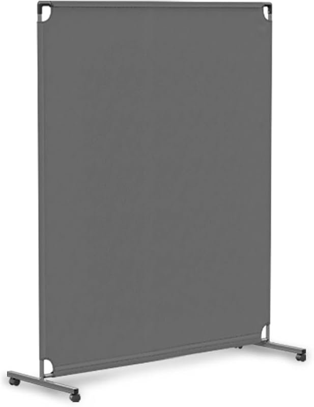 Steel-AID 50-Inch Rolling Privacy Room Divider with Blackout Screen, S