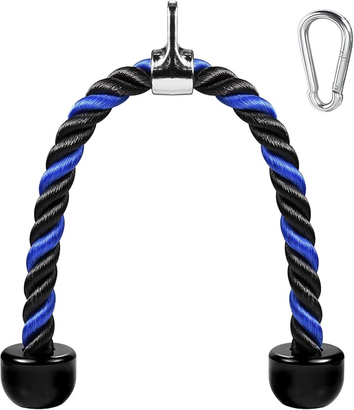 Deluxe Tricep Rope 27 & 36 Inch Pull Down Cable Non-Slip Grip for Gym 