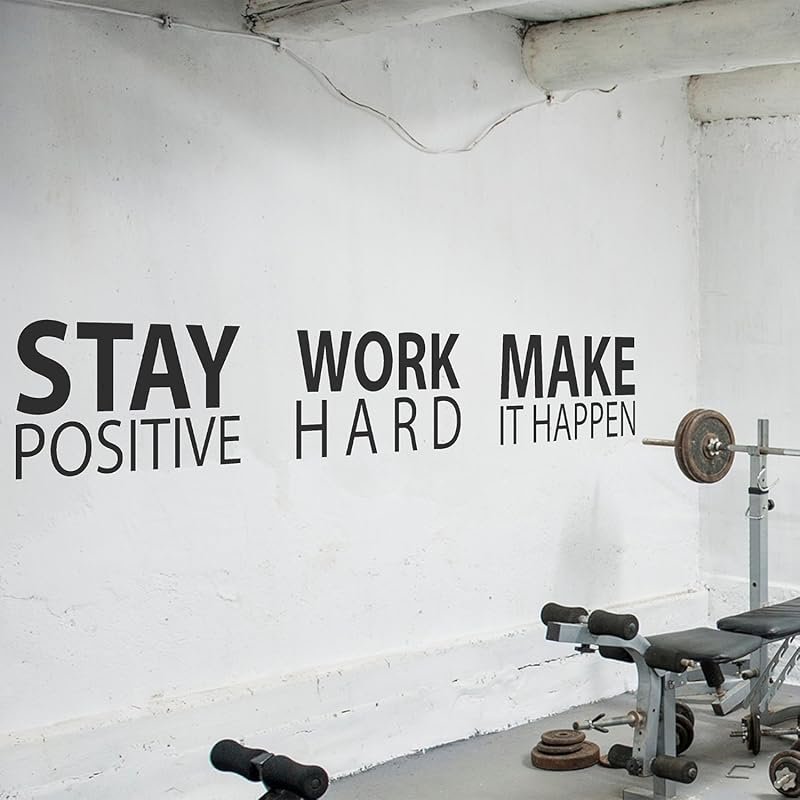 Large Inspirational Vinyl Wall Sticker – Stay Positive Work Hard Quote