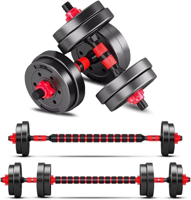 Adjustable Dumbbells Set of 2: Convertible to Barbell, Lightweight Fre