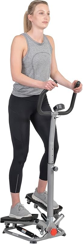 Sunny Health & Fitness Twist Stepper with Handlebar Compact Cardio Sta