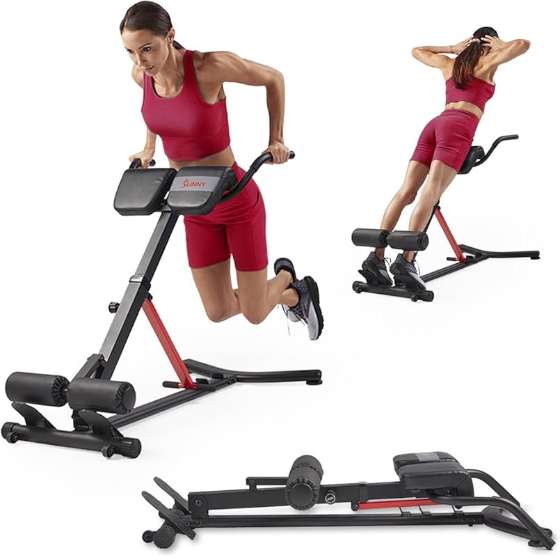 Sunny Health & Fitness Heavy-Duty Hyperextension Bench for Home Gym Co