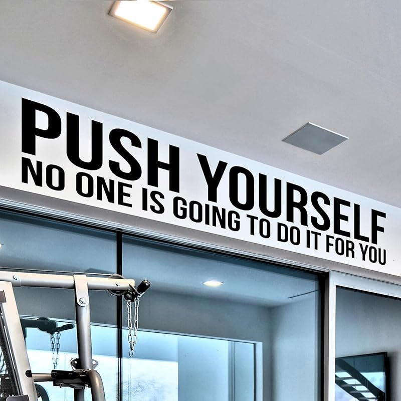 Removable Vinyl Gym Wall Decal – Motivational Quote Sticker for Fitnes