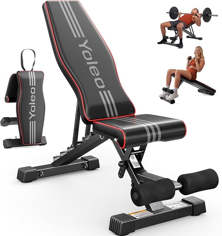 YOLEO Adjustable Weight Bench for Home Gym: 827LBS ASTM-Certified, 84 