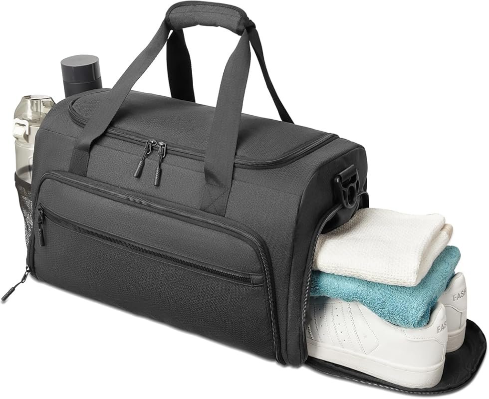 Gym Bag for Men Women: Sports Duffel with Wet Pocket, Shoes Compartmen