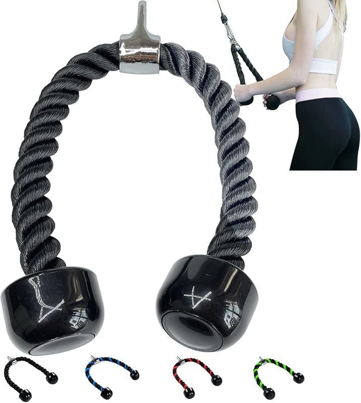 Upgraded 27-Inch Tricep Rope for LAT Pulldown and Gym Pulley System Wo