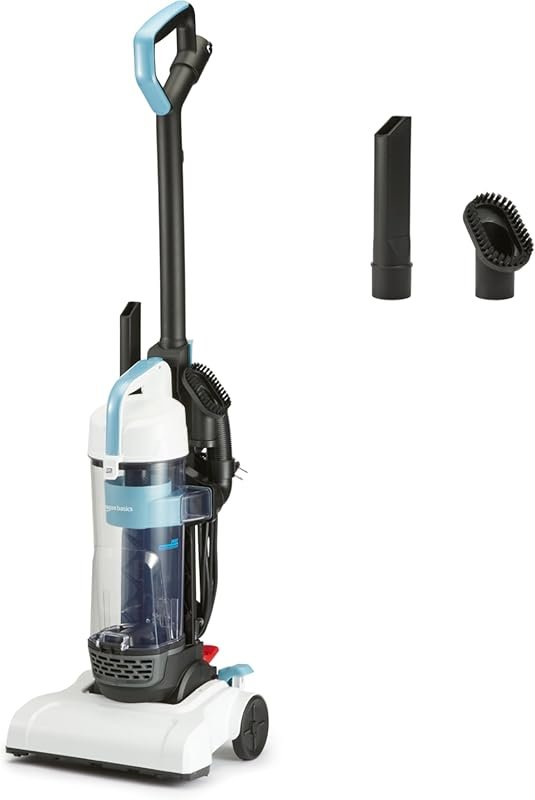 Amazon Basics Lightweight Upright Bagless Vacuum for Carpets, Hard Flo