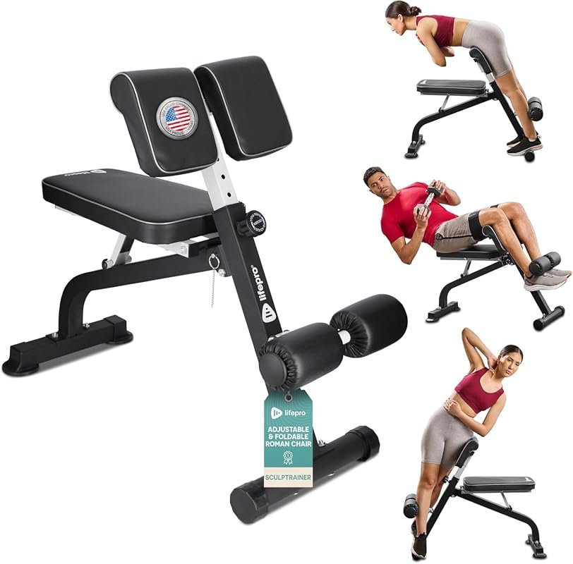 Lifepro SculptTrainer Foldable Roman Chair for Core, Glutes & Home Gym