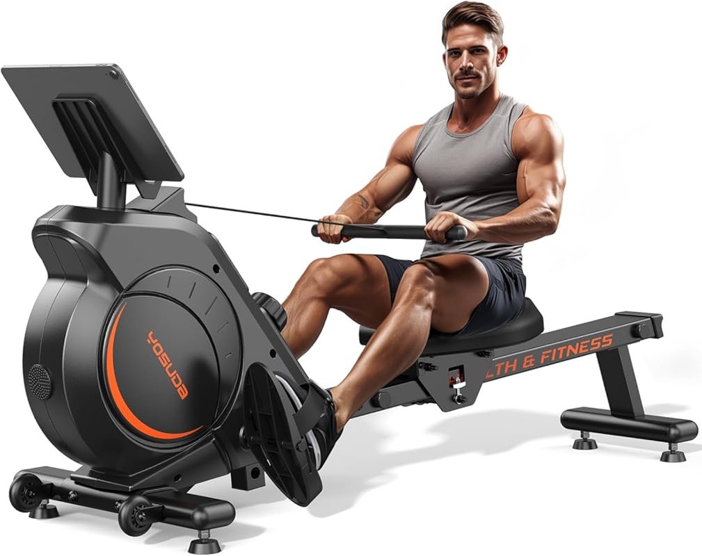 YOSUDA Magnetic Water Rowing Machine Home Bluetooth App Comfortable Se