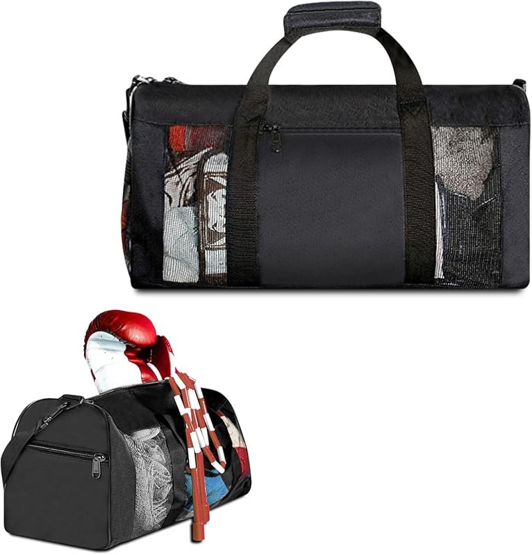 WITSTEP Breathable Mesh Boxing Duffle Bag Detachable Strap for Sweaty 