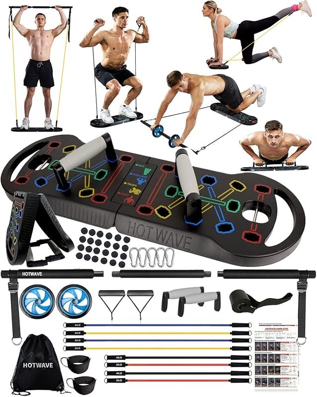 HOTWAVE 20-in-1 Portable Foldable Push Up Board Fitness Home Gym Stren