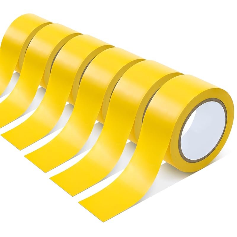 Outus 2-Inch Yellow Floor Marking Tape 100 Ft Durable Non-Abrasive 6 R