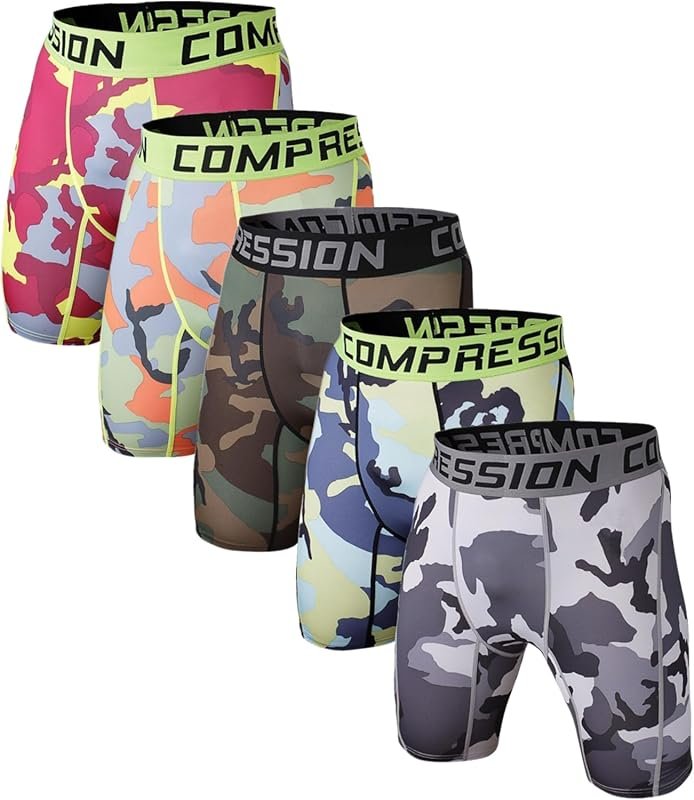 Holure Men's Performance Compression Shorts for Athletic Workouts and Running, 3 or 5 Pack