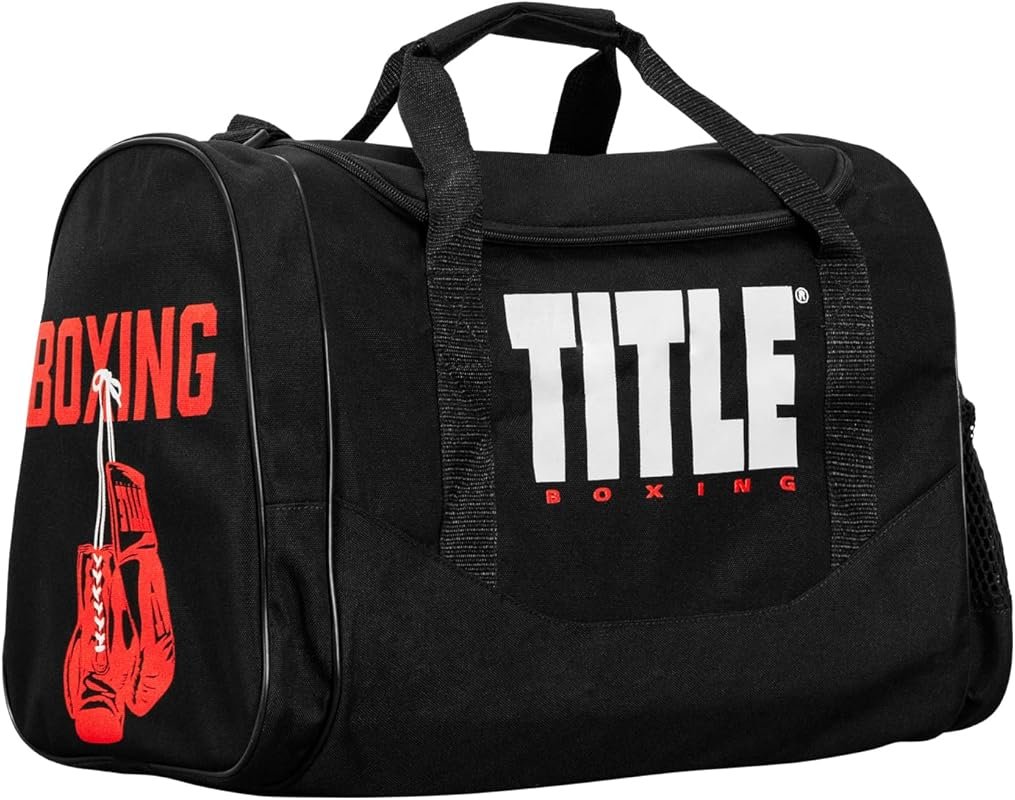 TITLE Boxing Black Individual Sport Bag: Durable Duffel for Boxing MMA