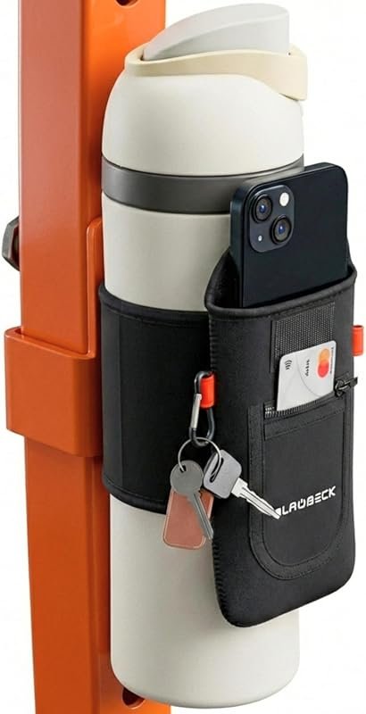 Magnetic Gym Pouch with 4 Magnets for Bottles & Phones - Black Fitness