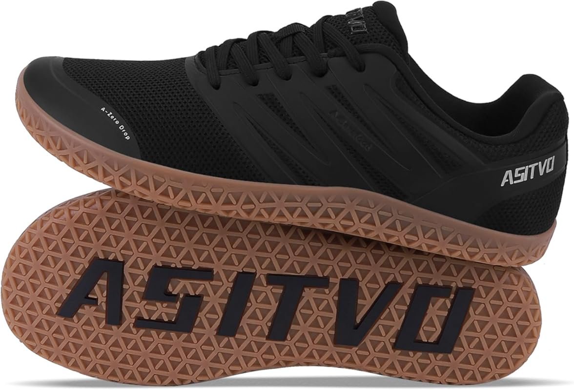 ASITVO Men's Wide Toe Box Zero Drop Barefoot Minimalist Walking Shoes 