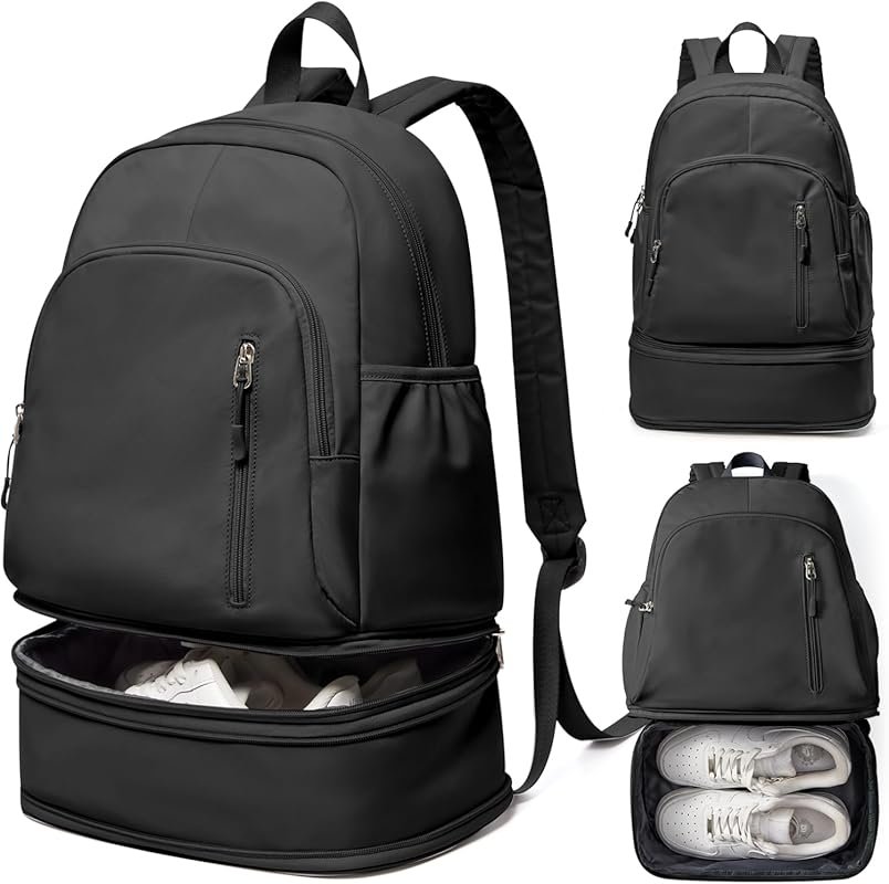 Waterproof Lightweight Gym Backpack for Men Women with Shoe Wet Compar