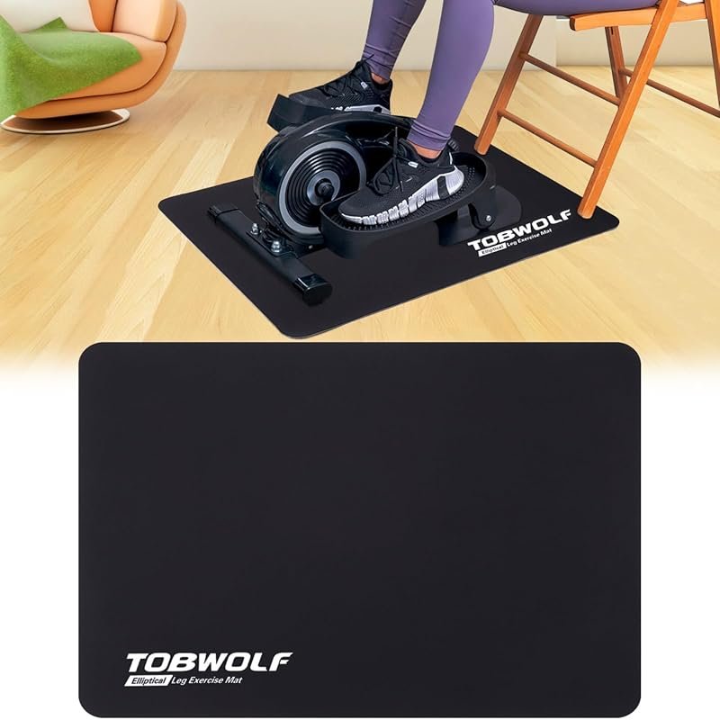 TOBWOLF Non-Slip Mat for Under Desk Elliptical Machines, Floor Protect