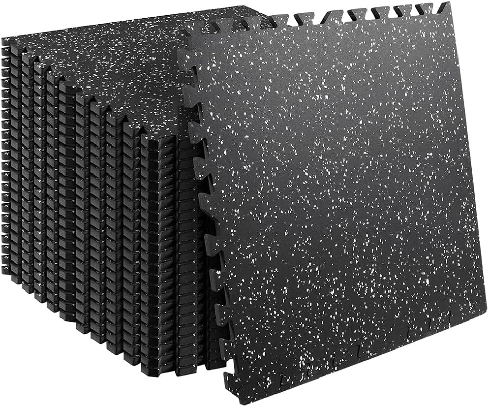 0.56in Thick 96 Sq Ft EVA Foam Gym Flooring, 24 Interlocking Puzzle Tiles