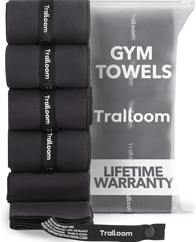Trailoom Quick-Dry Super Absorbent Odor-Free Microfiber Gym Towels for