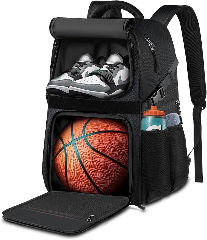 LOINTET Large Basketball Backpack with Ball Holder and Shoes Compartme