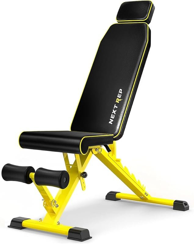 1000 LB Adjustable Folding Weight Bench: Incline Decline Flat for Full