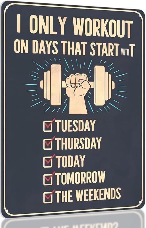 Funny Home Gym Wall Decor – Inspirational Fitness Sign for Men and Wom