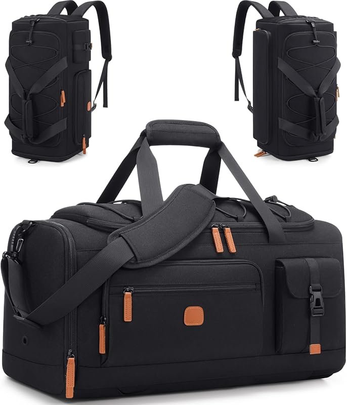 35L 3-in-1 Black Gym Bag Shoe Laptop Compartments Anti-Theft Duffel We