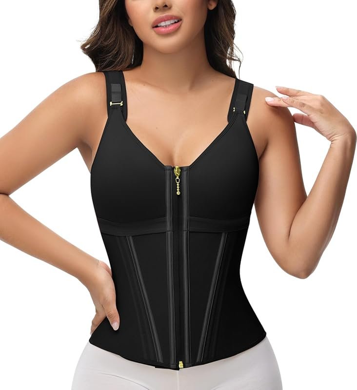 SHAPSHE Women's Waist Trainer Corset: Tummy Control Body Shaper Vest w