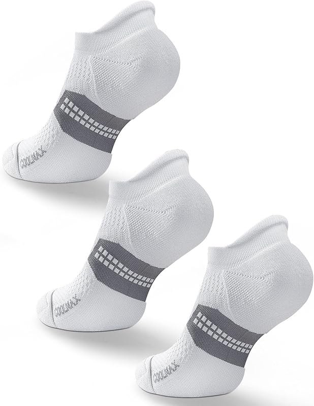 Juclise Coolmax Bamboo Viscose Compression No-Show Running Socks Moist