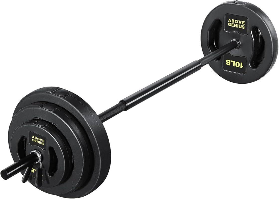 AboveGenius 45 LB Adjustable Barbell Weight Set Home Gym Strength Trai
