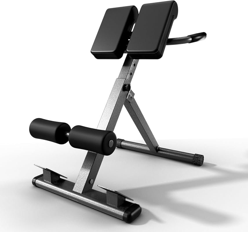 Adjustable Foldable Roman Chair Hyperextension Bench for Glutes Hamstr