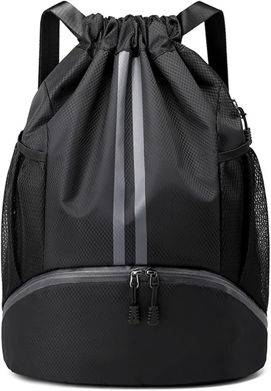 Water-Resistant Drawstring Backpack with Shoe Compartment – Perfect fo