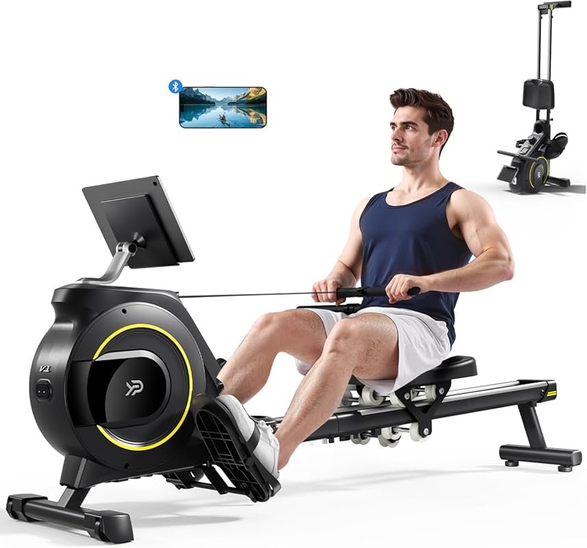 Foldable Magnetic Rowing Machine with 16-Level Silent Resistance, 350l