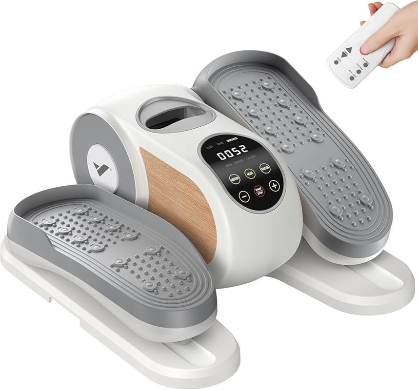 Quiet Under Desk Elliptical for Seniors with Remote & 12 Speeds, Porta