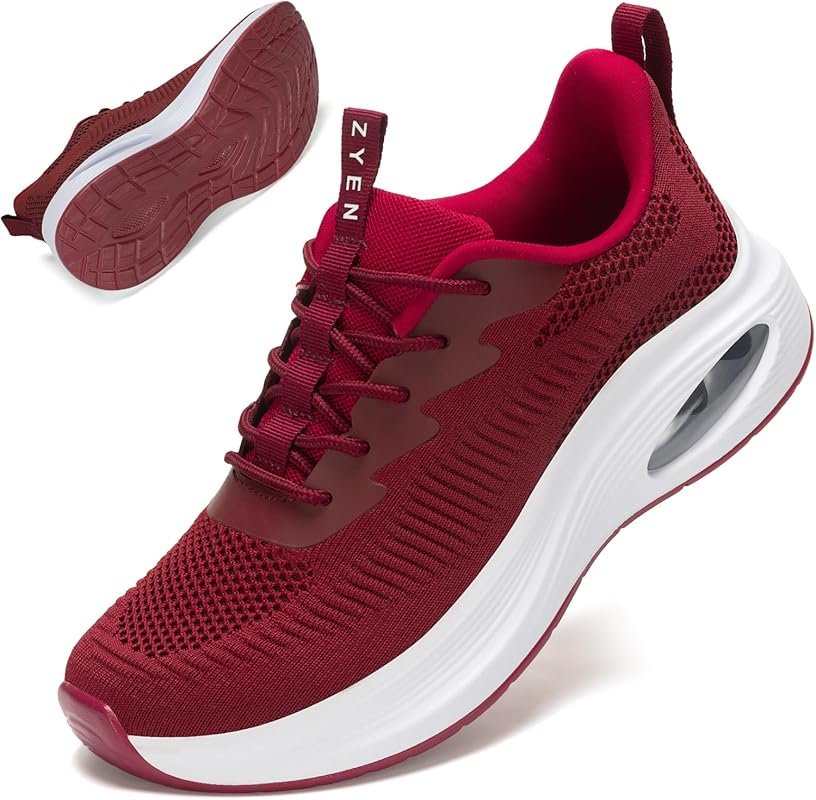 ZYEN Women's Wide Toe Box Extra Wide Sneakers Air Cushion Running Arch