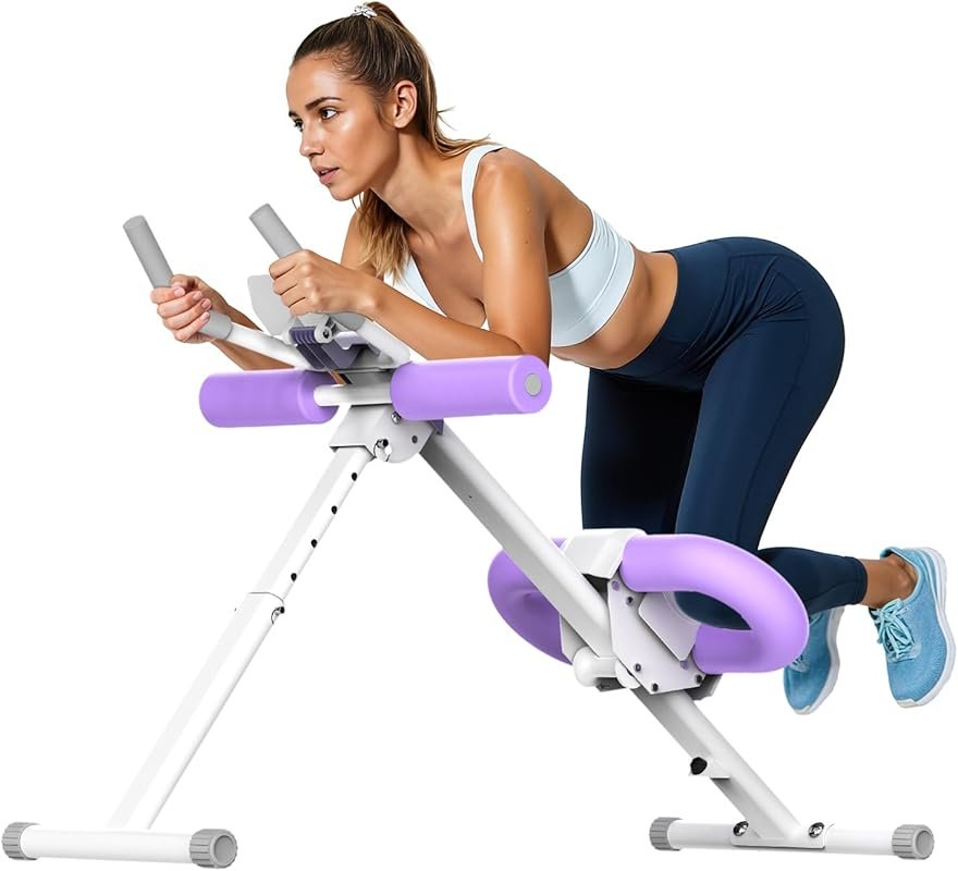 OWLSKY Foldable Adjustable Ab Trainer Machine with Knee Protection LCD