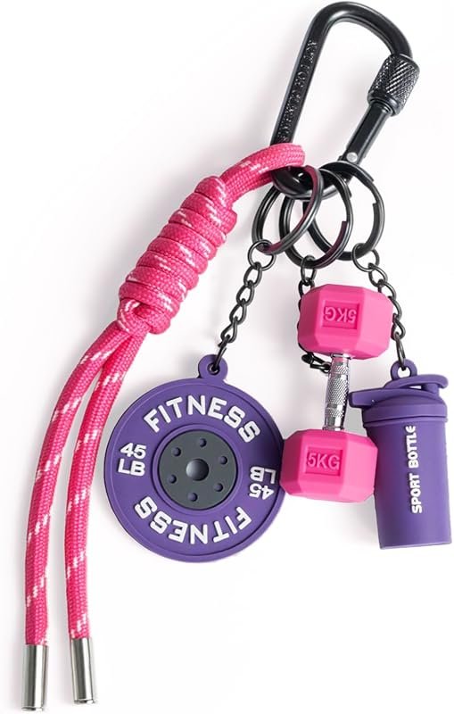 Cute Dumbbell Weights Keychain Bag Purse Charms Gym Gift for Fitness M