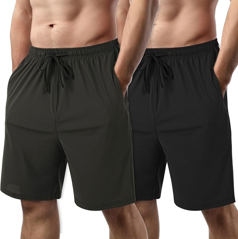 ICDCJ 2-Pack Lightweight Quick-Dry Men's Athletic Running Shorts for G