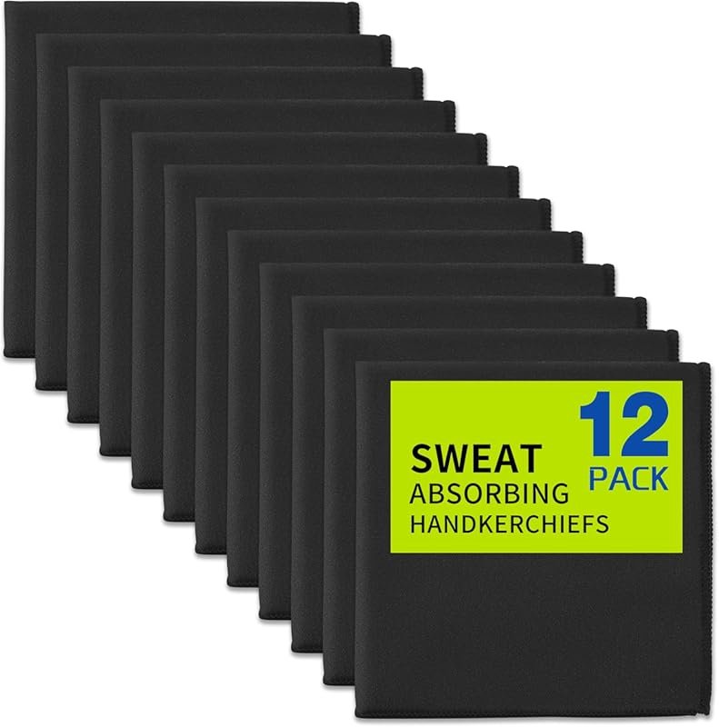 12 Pack Microfiber Sweat Absorbing Handkerchiefs Rags Small Towels for