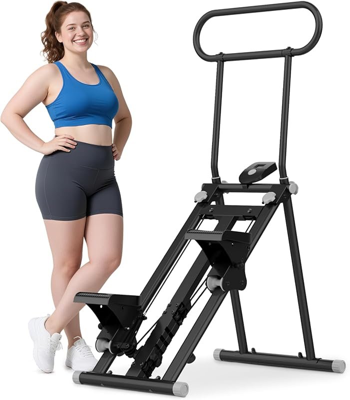 ERGOLIFE 6-Level Resistance Foldable Stair Stepper for Home Gym with L