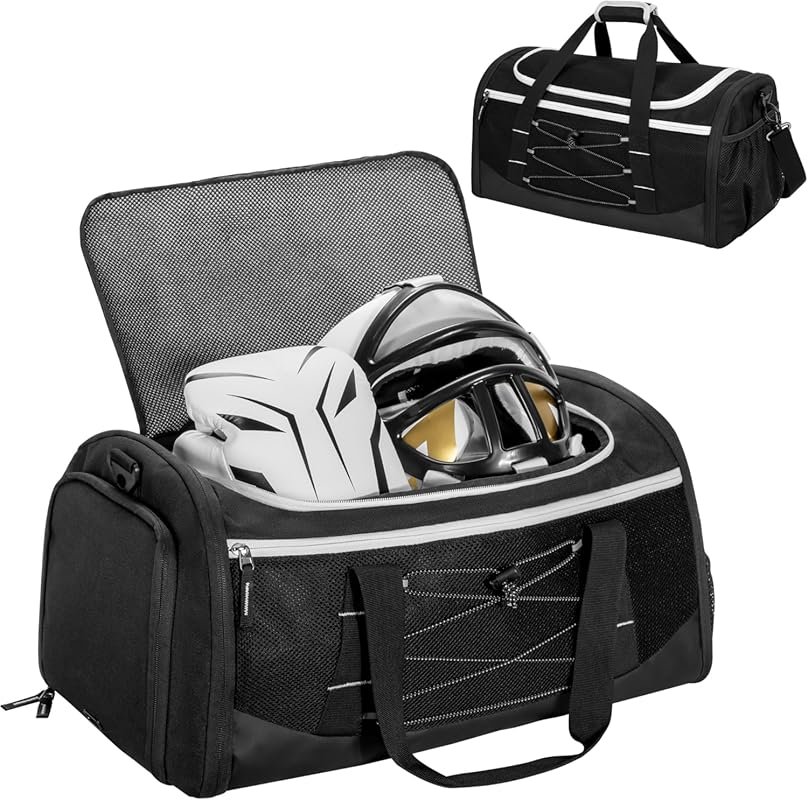 DSLEAF Boxing Gym Bag with Shoe Compartment and Ventilated Mesh for MM