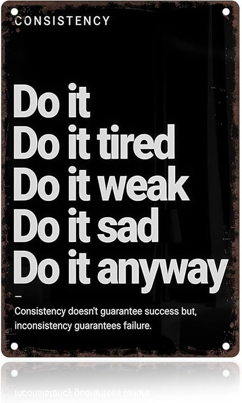 Motivational Vintage Metal Wall Art Sign for Gym, Office & Home – Insp