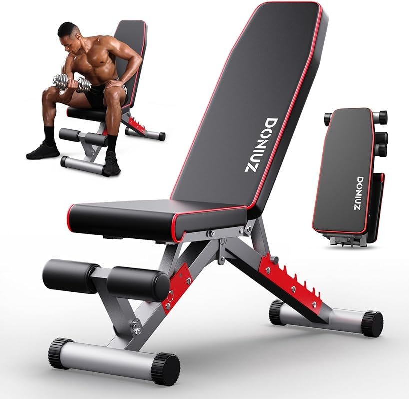 DONIUZ Adjustable Foldable Weight Bench for Home Gym Strength Training