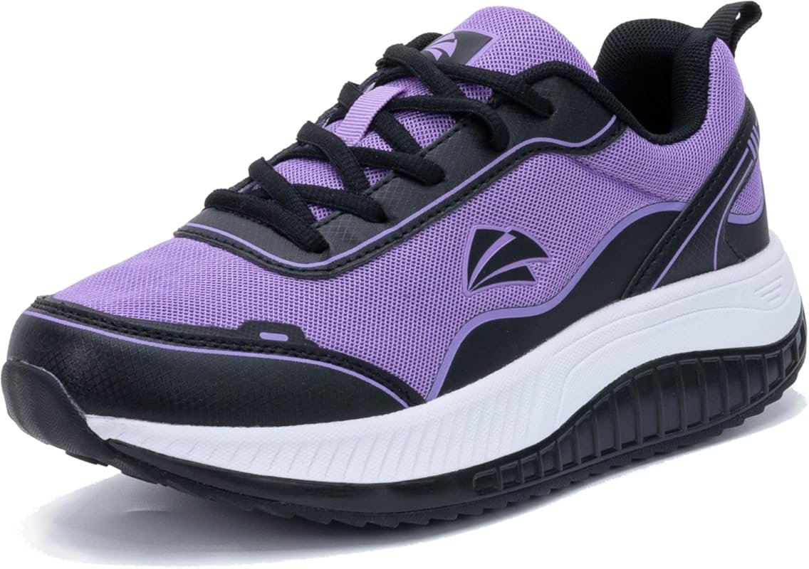 RomenSi Women's Arch Support Rocker Bottom Walking Shoes for Plantar F