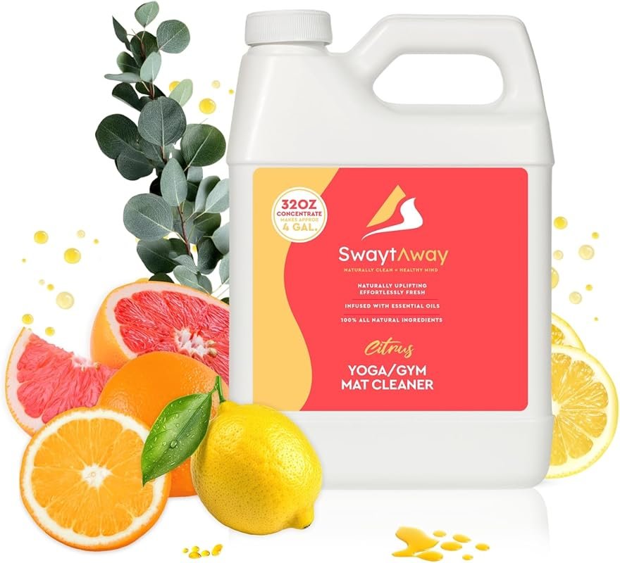 SwaytAway 32oz Yoga Mat Cleaner Concentrate Makes 4 Gal No-Slip Citrus