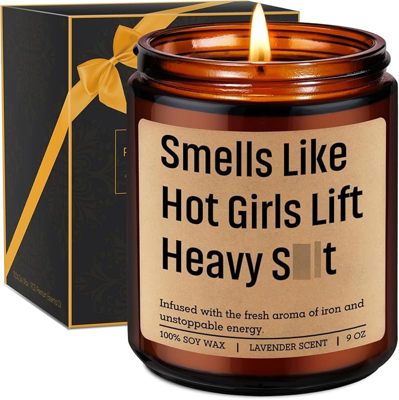 Miracu Funny Gym Candle Workout Gift for Women Fitness Lovers Weightli
