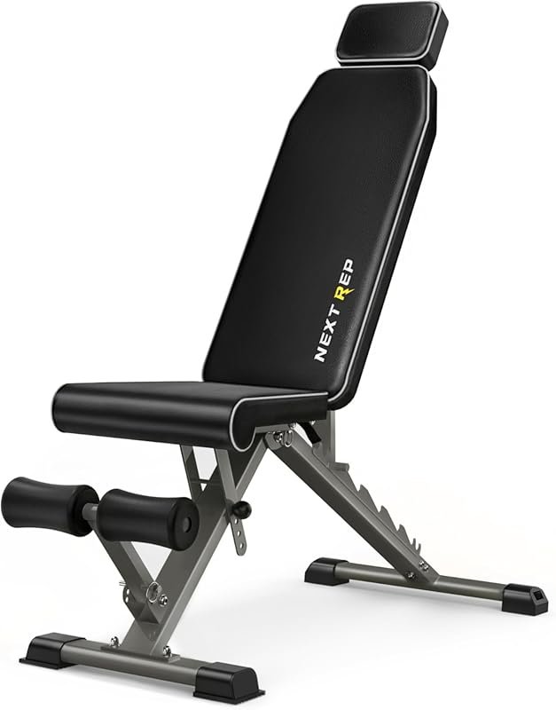 1000 LB Adjustable Folding Weight Bench: Incline Decline Flat for Full