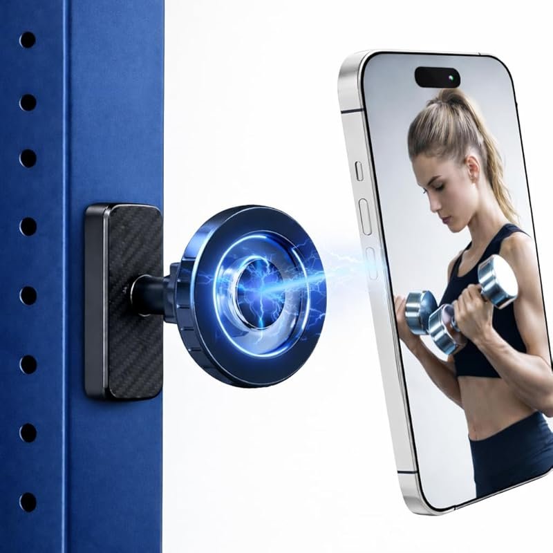 LEPHYON Ultra-Strong Magnetic Gym Phone Holder, 360° Rotation Mount fo